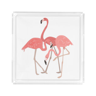 Flamingo Trio Acrylic Tray