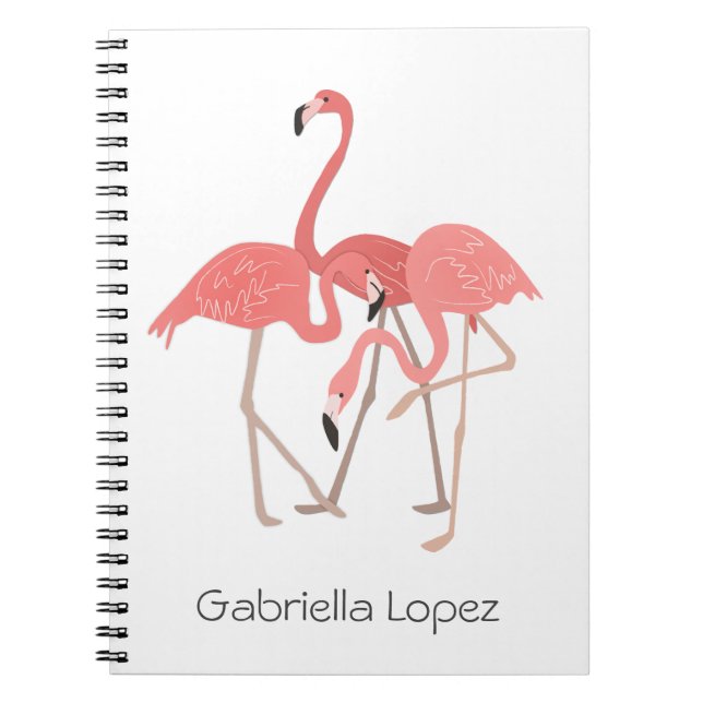 Flamingo Trio Personalized Notebook (Front)
