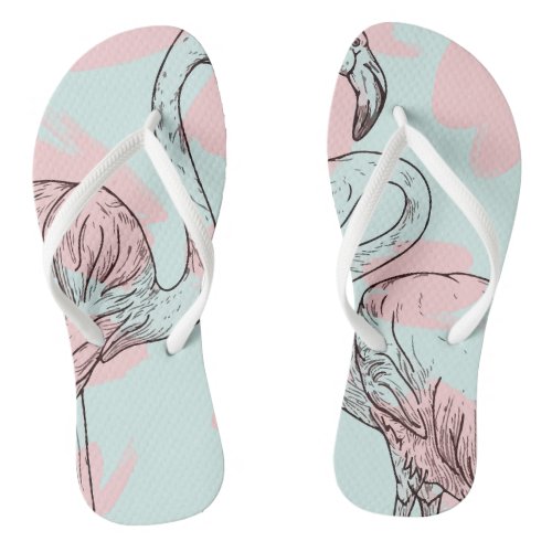 Flamingo Tropical Abstract Background Flip Flops