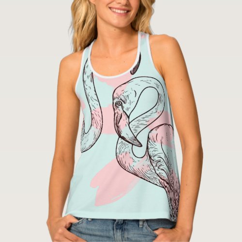 Flamingo Tropical Abstract Background Tank Top