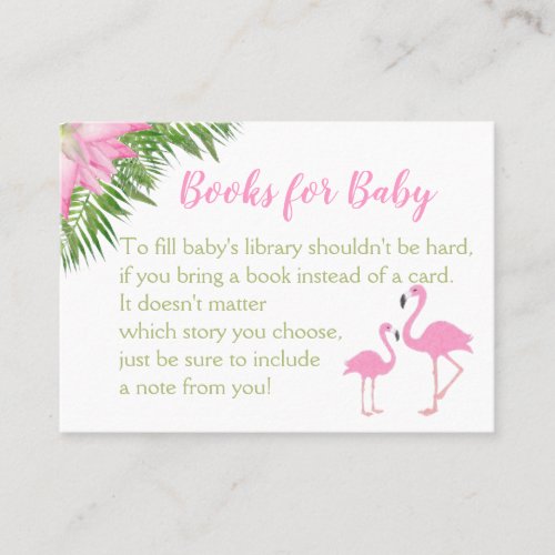 Flamingo Tropical Baby Shower Book Request Card