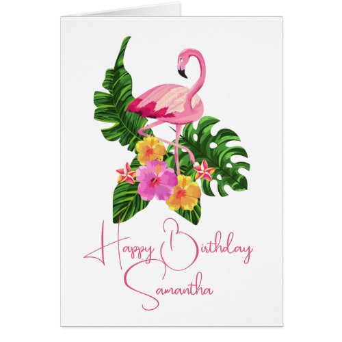 Flamingo Tropical Beach Birthday Party Custom