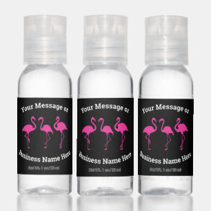 Flamingo Tropical Beach Business Message Logo Name Hand Sanitizer