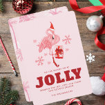 Flamingo Tropical Beach Christmas Holiday Card<br><div class="desc">A modern stylish holiday flat greeting card with modern typography featuring a decorated Flamingo. Easily customize this card by clicking the "Personalize" button.</div>