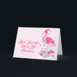 Flamingo Tropical Beach Christmas Wishes Holiday Card<br><div class="desc">Have Yourself a Merry Little Christmas Flamingo Tropical Beach Flowers Holiday greeting card. Cute pink flamingo with colorful tropical flowers.  Perfect for flamingo lovers sending Christmas cheer for the holiday season from Florida or any warm coastal area.</div>