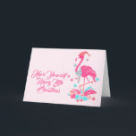 Flamingo Tropical Beach Christmas Wishes Holiday Card<br><div class="desc">Have Yourself a Merry Little Christmas Flamingo Tropical Beach Flowers Holiday greeting card. Cute pink flamingo with colorful tropical flowers.  Perfect for flamingo lovers sending Christmas cheer for the holiday season from Florida or any warm coastal area.</div>
