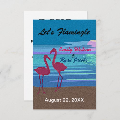 Flamingo Tropical Beach Wedding RSVP  Menu