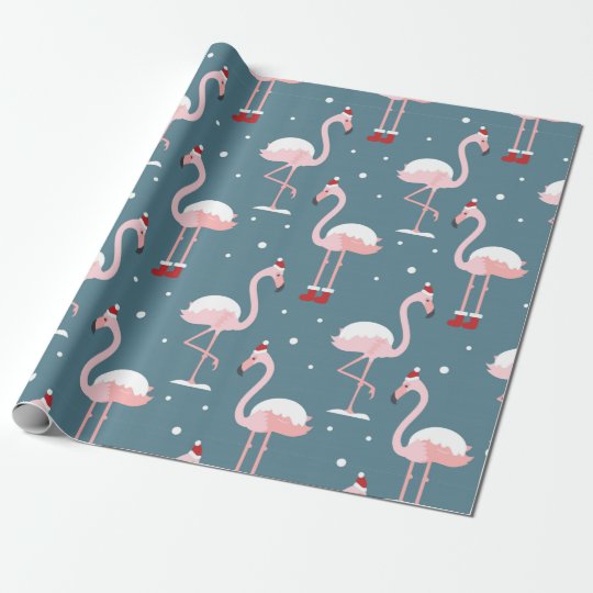 Flamingo Tropical Christmas Wrapping Paper | Zazzle.com