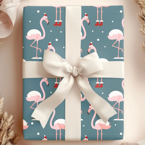 Flamingo Tropical Christmas Wrapping Paper