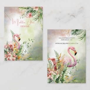 Flamingo Tropical Floral Display Business Card