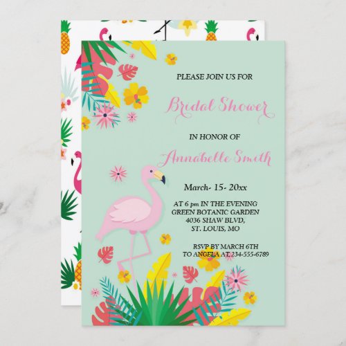 Flamingo Tropical Invitation