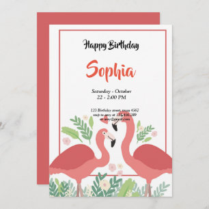 Flamingo Tropical Invitation