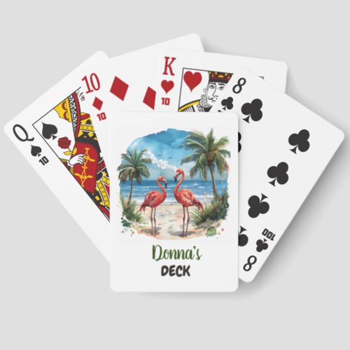 Flamingo Tropical Island Playing Cards Beach  