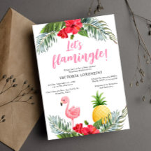 Flamingo Tropical Its a Girl Baby Shower 