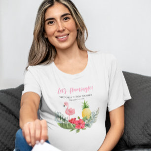Flamingo Tropical Its a Girl Baby Shower  T-Shirt