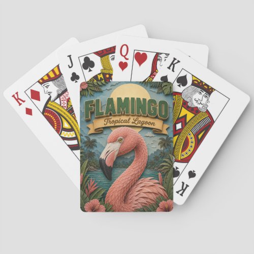 Flamingo Tropical Lagoon POPCUT Poker Cards