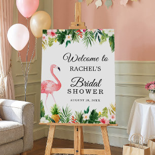 Flamingo Tropical Leaves Floral Bridal Shower Foam Board