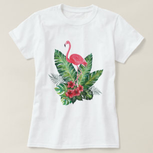 Flamingo tropical leaves T-Shirt