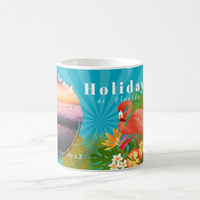 Flamingo Tropical Memories Photo Azure Mug (Center)