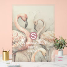 Flamingo Tropical Monogram Bridal Shower Wedding