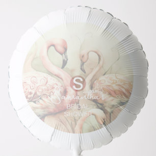 Flamingo Tropical Monogram Bridal Shower Wedding Balloon