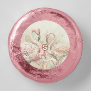 Flamingo Tropical Monogram Bridal Shower Wedding Dipped Oreo Cookie Favors