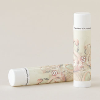 Flamingo Tropical Monogram Bridal Shower Wedding Lip Balm