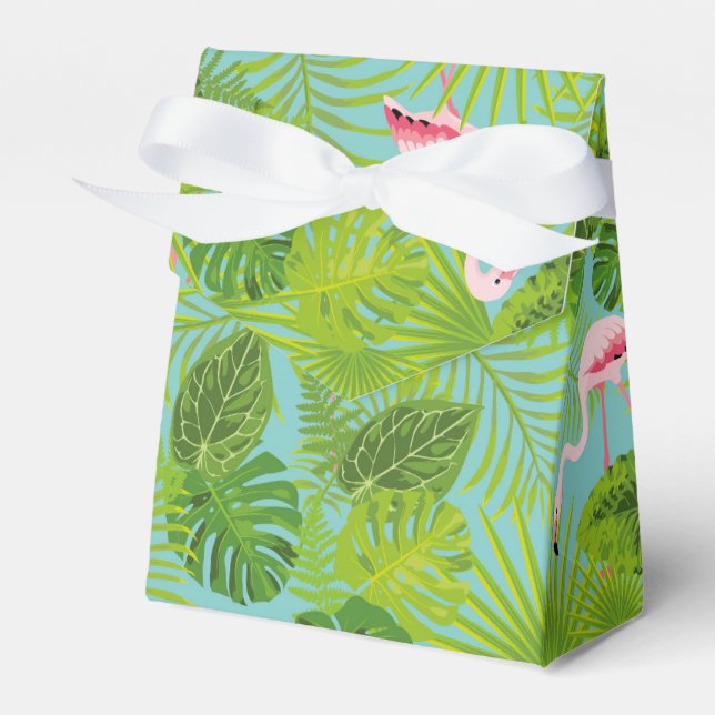 Flamingo tropical palm Gift Box (Front Side)