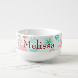 Flamingo Tropical Paradise Soup Mug