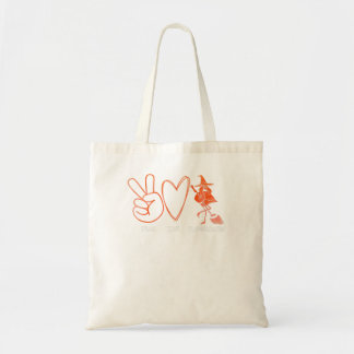 Flamingo Tropical Peace Love Flamingoween Orange F Tote Bag