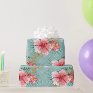 Flamingo Tropical Pink Birds Girls Birthday Wrapping Paper