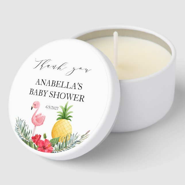 Flamingo Tropical Pink Mini Candle Favors (Corner)