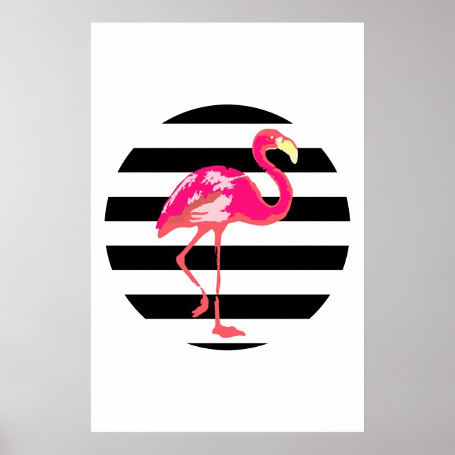 Flamingo, tropical summer poster, garden poster (Front)