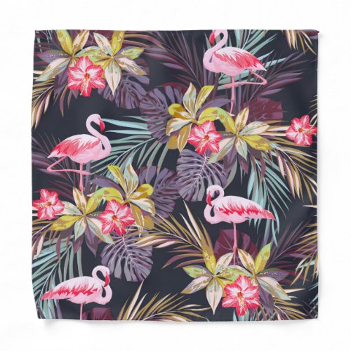 Flamingo Tropical Summer Seamless Pattern Bandana