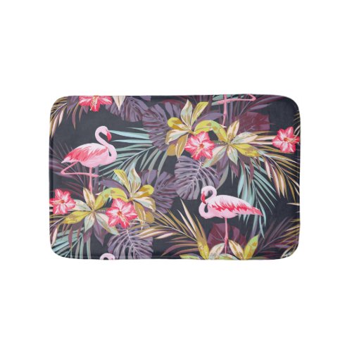 Flamingo Tropical Summer Seamless Pattern Bath Mat