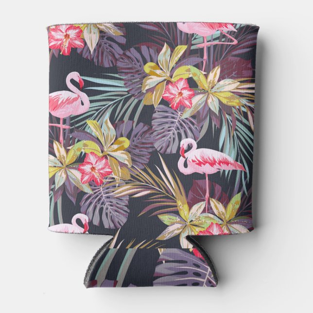 Flamingo Tropical: Summer Seamless Pattern Can Cooler (Front)