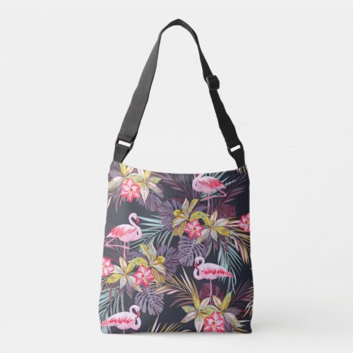 Flamingo Tropical Summer Seamless Pattern Crossbody Bag