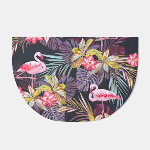 Flamingo Tropical Summer Seamless Pattern Doormat