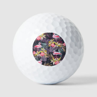 Flamingo Tropical: Summer Seamless Pattern Golf Balls
