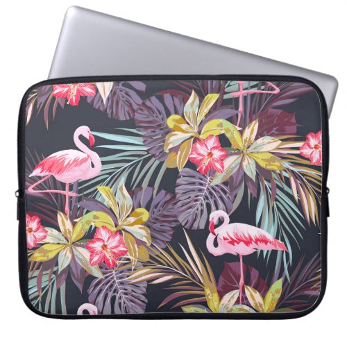 Flamingo Tropical Summer Seamless Pattern Laptop Sleeve