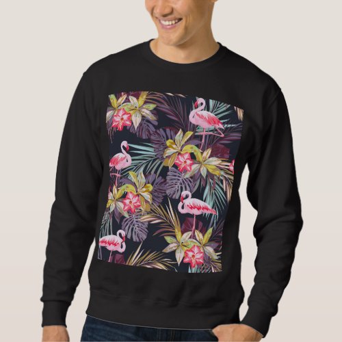 Flamingo Tropical Summer Seamless Pattern Sweatshirt