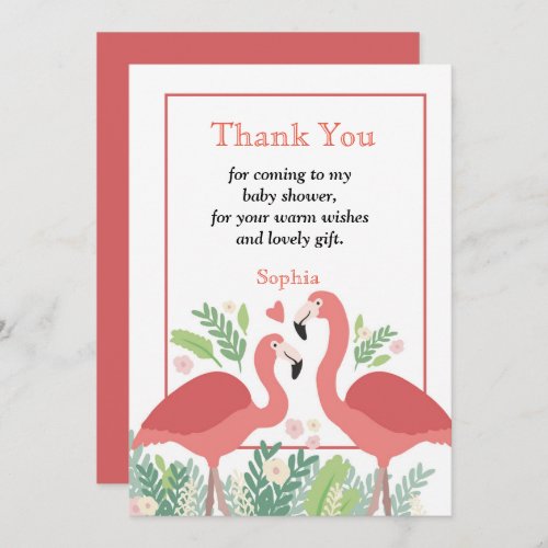 Flamingo Tropical thank you Invitation