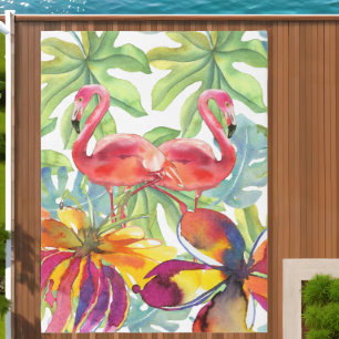 Flamingo Tropical Themed Outdoor Rug