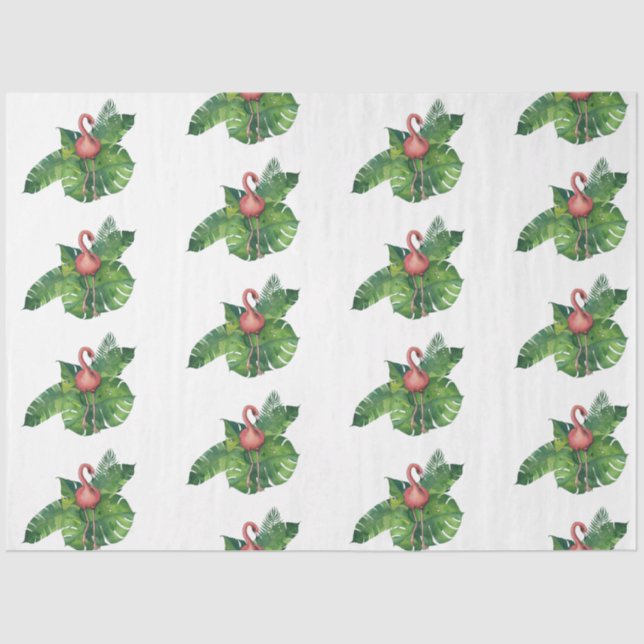 Flamingo Tropical Vibes Series Design 12 Tissue Paper (Front)