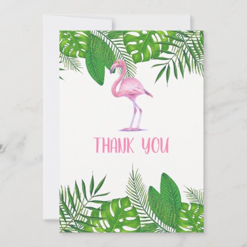 Flamingo Tropical Watercolor Baby Shower Thank You