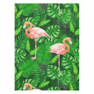 Flamingo tropical watercolor tablecloth