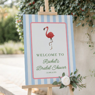 Flamingo Tropics Coastal Wedding Welcome Sign, Foam Board