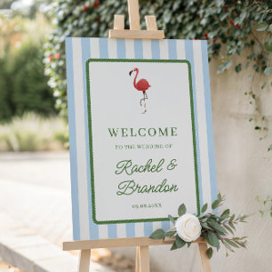Flamingo Tropics Coastal Wedding Welcome Sign, Foam Board