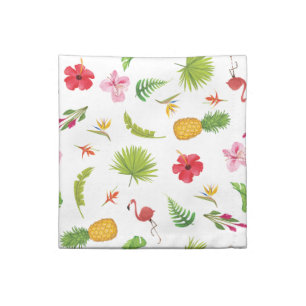 Flamingo Tropics Fun Coastal Beach Theme Cloth Napkin