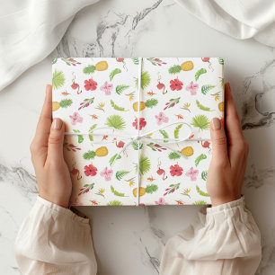 Flamingo Tropics Fun Coastal Beach Theme Wrapping Paper